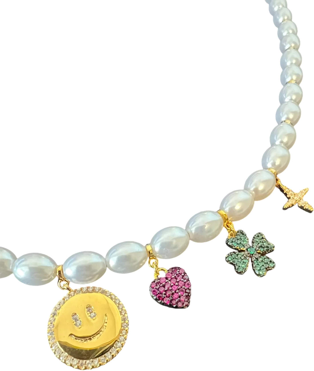 Collier pour femme APM Monaco AS056-110269 en plaqué or jaune avec breloques vue 2