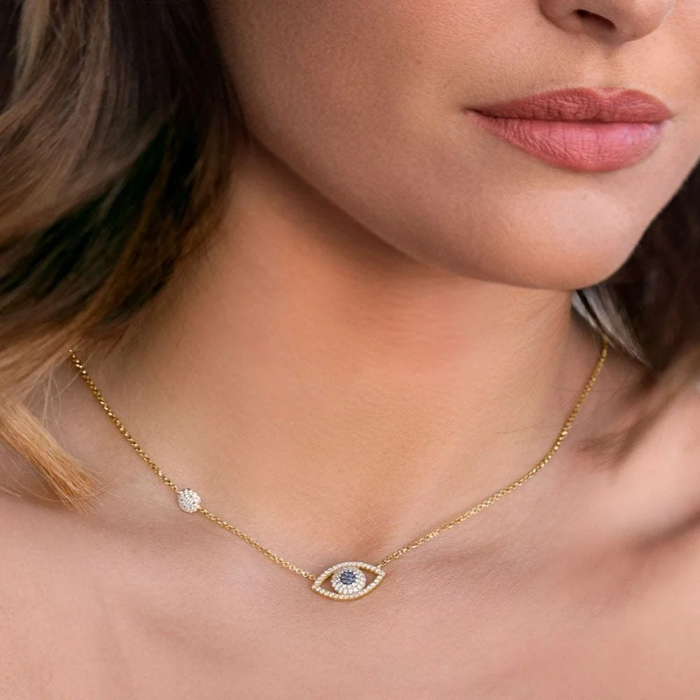 Collier APM Monaco AC3437OXY en Argent 925 avec Œil Porte-Bonheur et Cristaux pour Femme vue 2