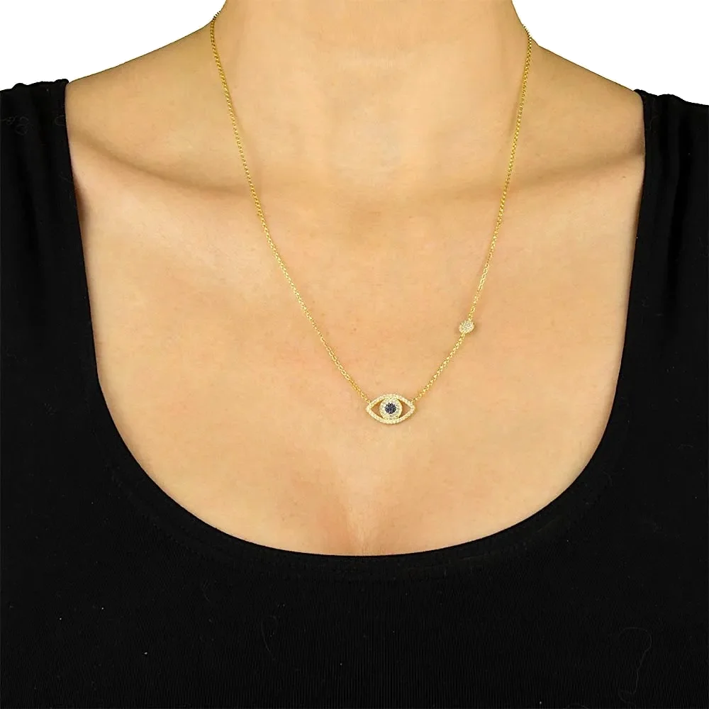 Collier APM Monaco AC3437OXY en Argent 925 avec Œil Porte-Bonheur et Cristaux pour Femme vue 4