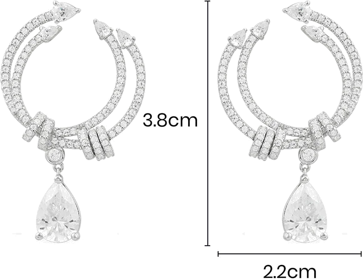 Boucles d'oreilles APM Monaco en argent 925, pierres poire, réf. AE14499OX vue 5