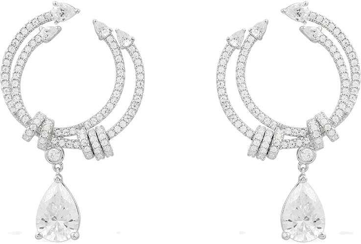 Boucles d'oreilles APM Monaco en argent 925, pierres poire, réf. AE14499OX