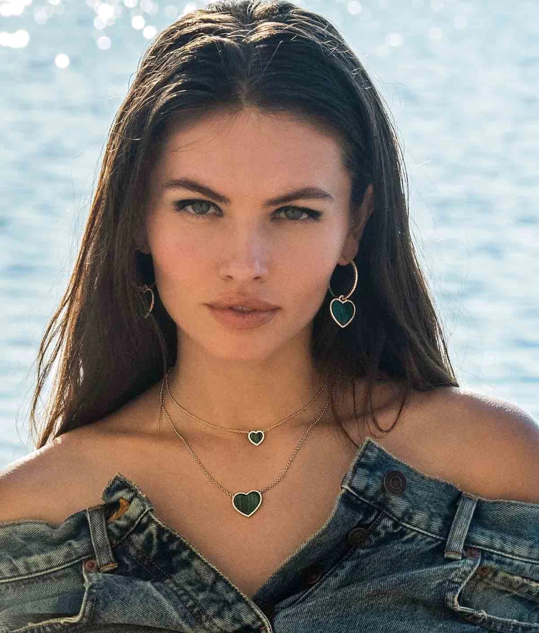 Collier ajustable pour femme APM Monaco Cœur Malachite Mini, plaqué or jaune - Réf. YC6931XMAL vue 2