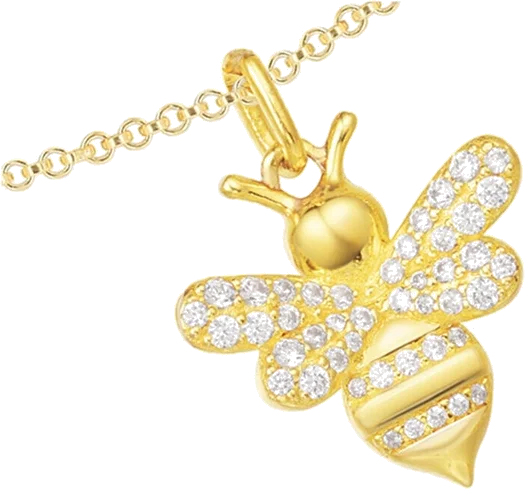 Collier APM Monaco pour femme AC3657OXY en plaqué or avec pendentif abeille et cristaux vue 2