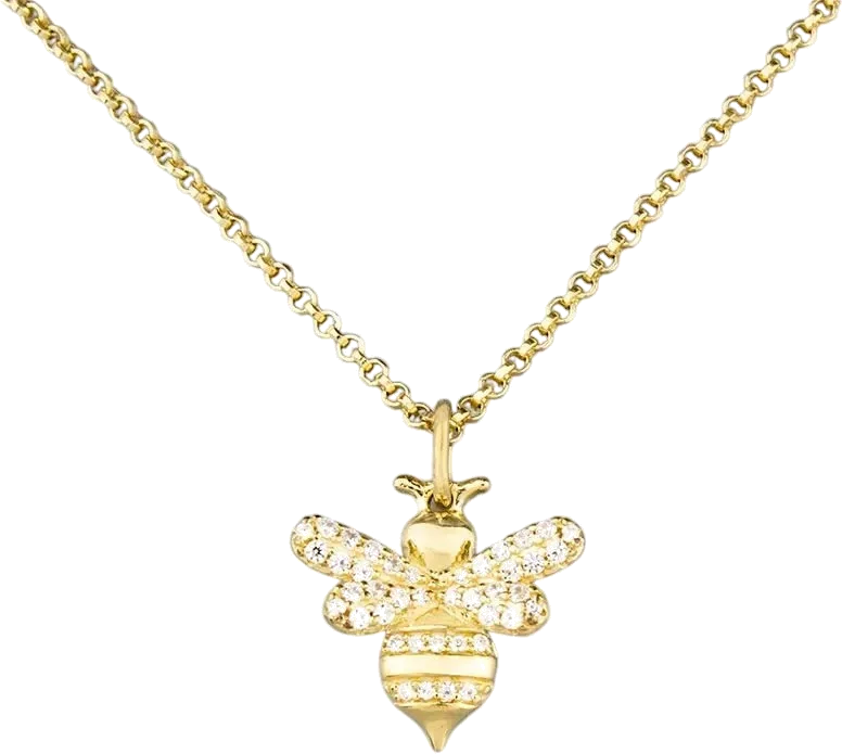 Collier APM Monaco pour femme AC3657OXY en plaqué or avec pendentif abeille et cristaux