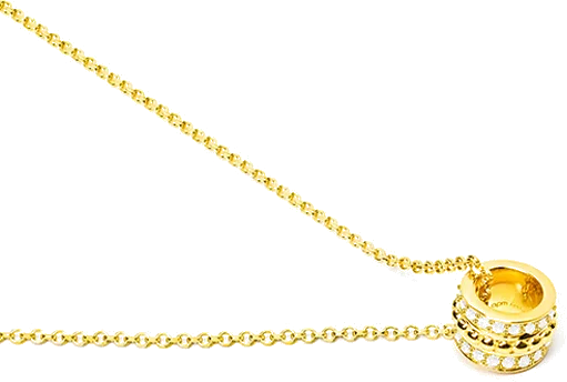 Collier APM Monaco AC4623OXY ajustable en plaqué or jaune avec pendentif cercle à cristaux pour femme vue 3