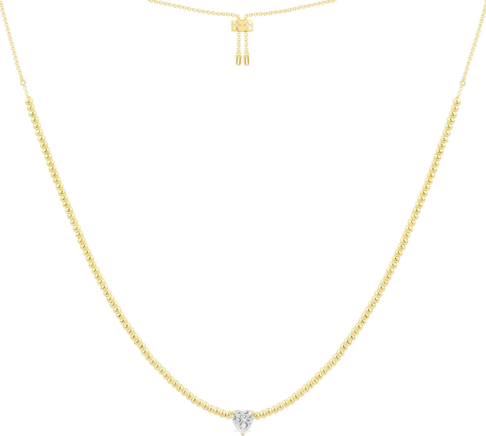 Collier APM Monaco YC6372OX en plaqué or jaune avec pendentif cœur en cristal pour femme vue 2