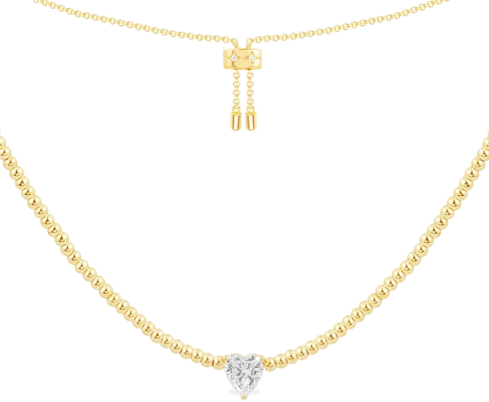 Collier APM Monaco YC6372OX en plaqué or jaune avec pendentif cœur en cristal pour femme
