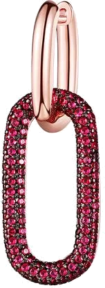 Boucle d'oreille individuelle APM Monaco AE012 en plaqué or rose avec zirconium fuchsia pour femme