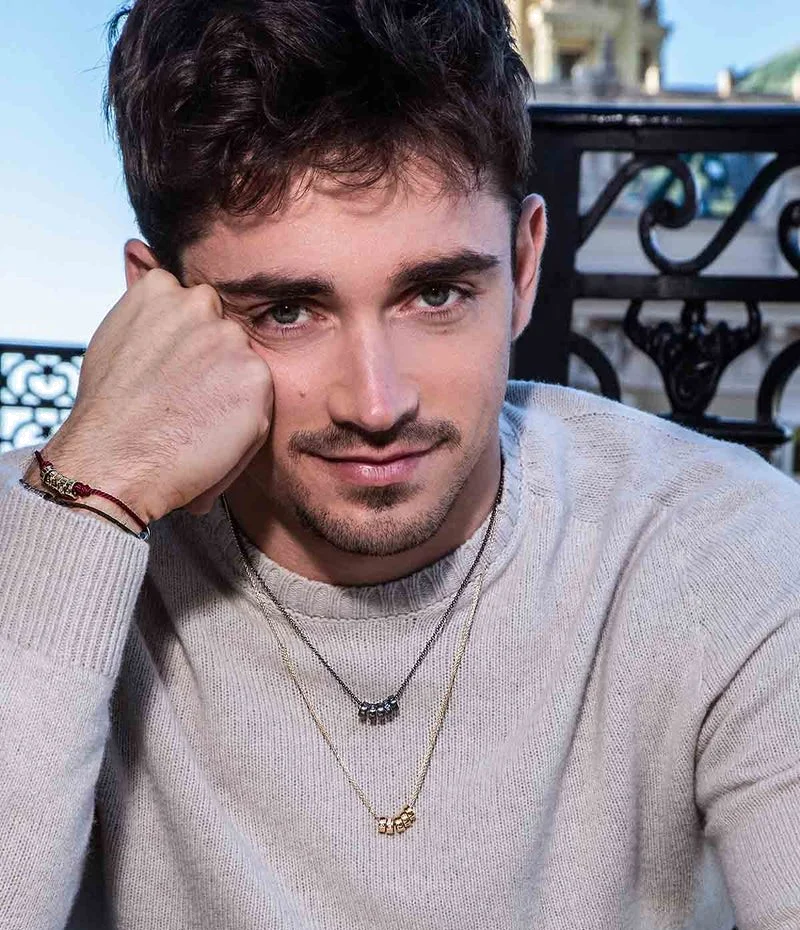 Collier APM Monaco AC6897KBR unisexe noir avec cristaux bleus Morse Code Smile vue 2