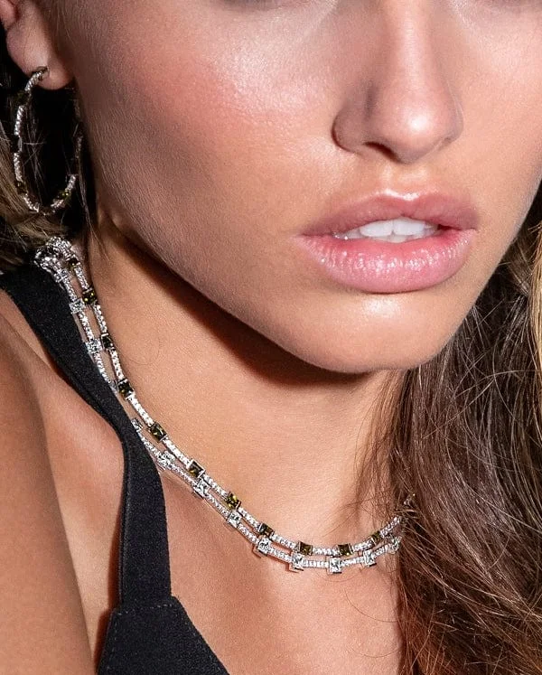 Collier pour Femme APM Monaco AC6260XARG en Argent 925 avec Pierres Vertes vue 3