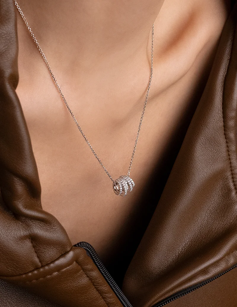 Collier pour Femme APM Monaco AC4693OX en Argent 925 avec Anneaux White Hoop et Cristaux vue 2