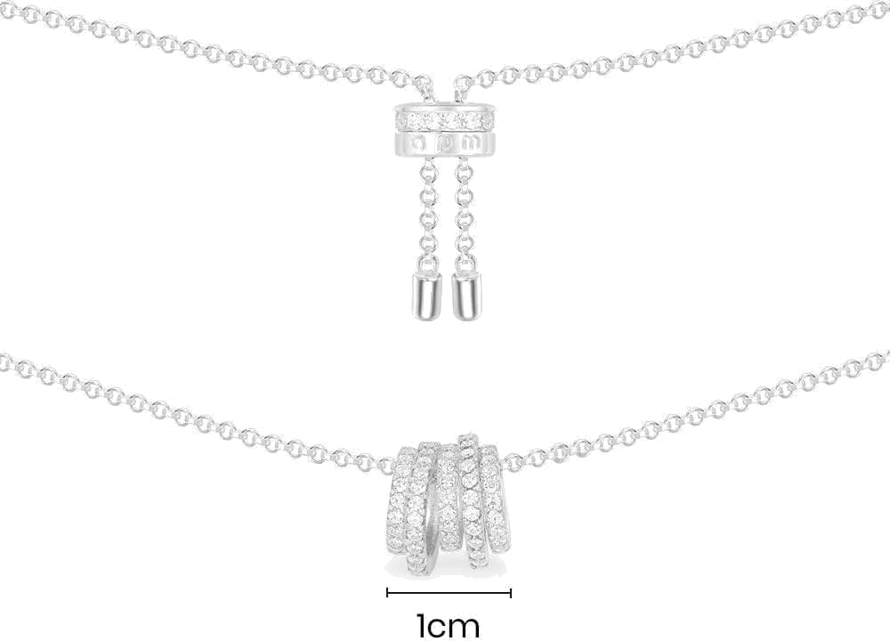 Collier pour Femme APM Monaco AC4693OX en Argent 925 avec Anneaux White Hoop et Cristaux vue 4