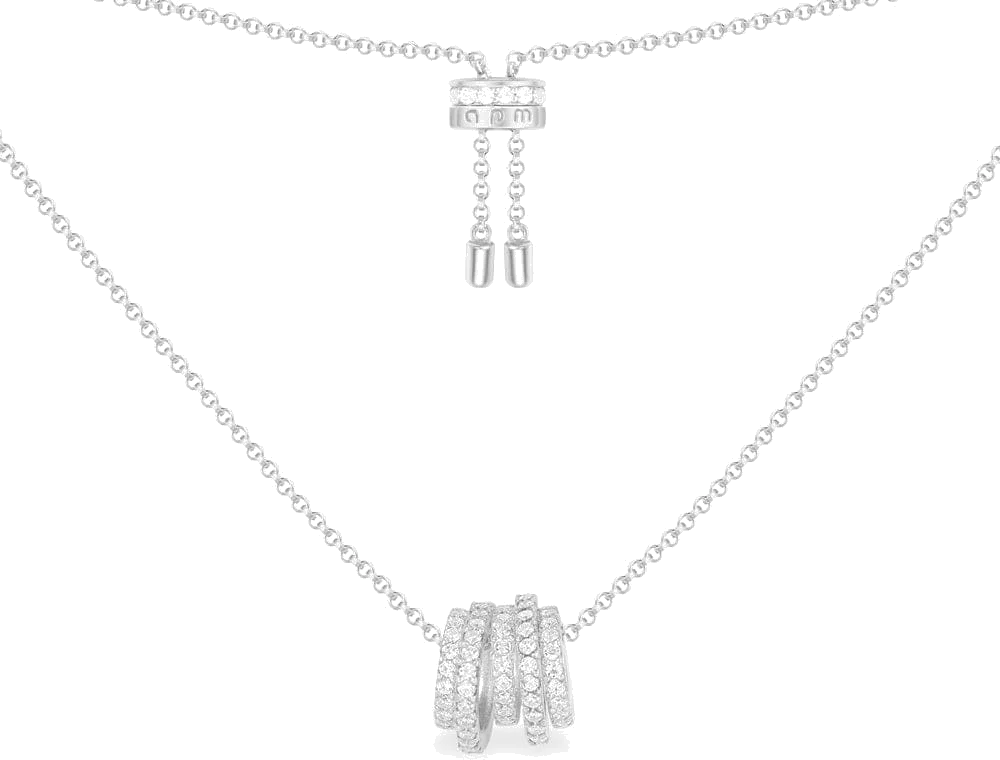 Collier pour Femme APM Monaco AC4693OX en Argent 925 avec Anneaux White Hoop et Cristaux