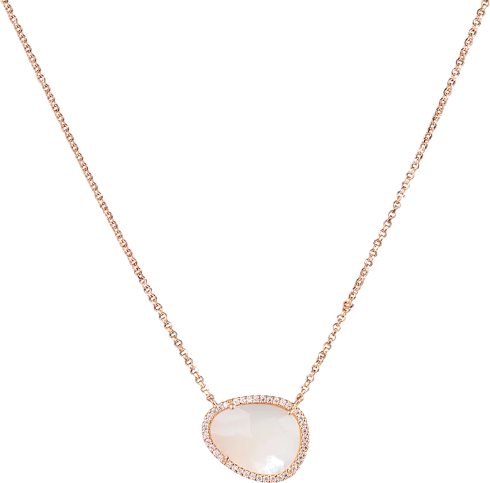 Collier pour femme APM Monaco RC4679XNA en nacre blanche et métal plaqué or rose