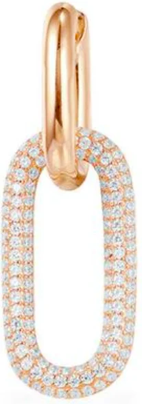 Boucle d'oreille individuelle APM Monaco RE11755OX en plaqué or rose avec micropavés de zirconium pour femme