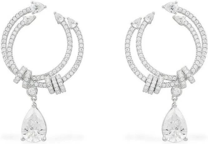Boucles d'oreilles femme APM Monaco argent 925 micropavées - Réf. AE429