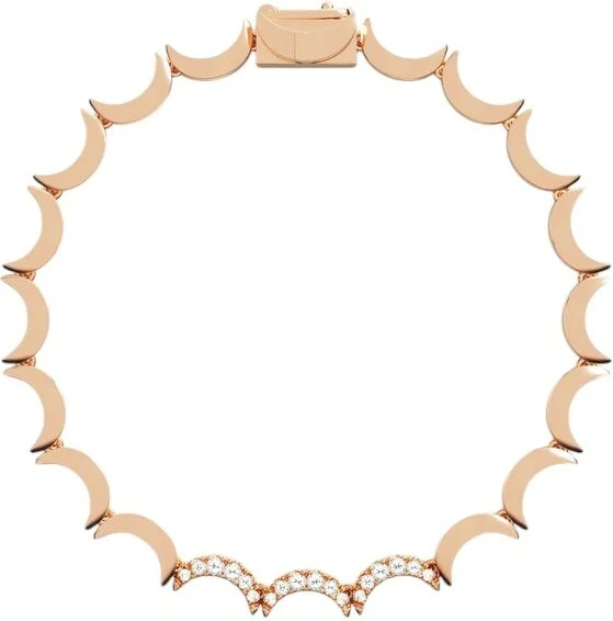 Bracelet Femme APM Monaco Up and Down Wavy, Plaqué Or Rose Pavé Cristaux Zirconium - Réf. PB5401OX-S