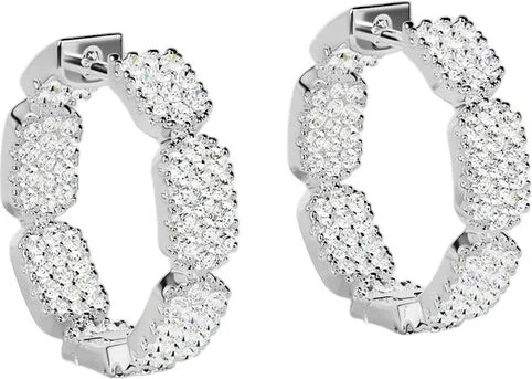 Boucles d'oreilles mini créoles APM Monaco Yacht Club en argent 925 et zirconium - Réf. AE15825OX