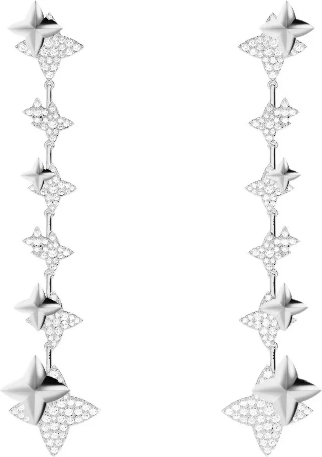 Boucles d'oreilles pendantes APM Monaco Drop Météorites en argent 925 - Réf. AE15459OX