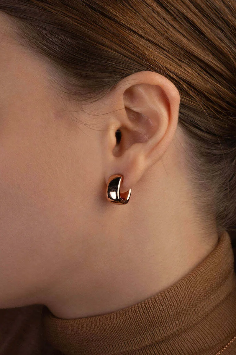 Boucles d'oreilles créoles APM Monaco x Charles Leclerc Chunky Rose plaqué or rose 18 carats - Réf. PE15402 - Pour femme vue 2