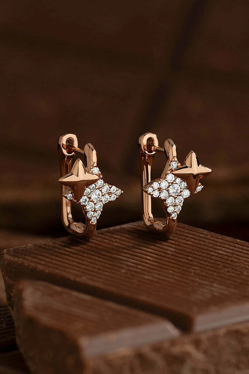 Boucles d'oreilles APM Monaco Météorites Carrées plaquées or rose 18 carats - Réf. PE15814OX vue 3