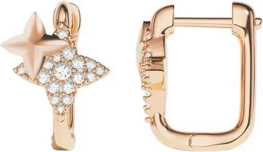 Boucles d'oreilles APM Monaco Météorites Carrées plaquées or rose 18 carats - Réf. PE15814OX