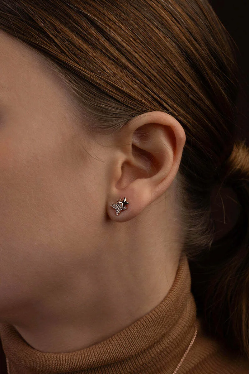 Boucles d'oreilles APM Monaco Météorites plaqué or rose 18K - Réf. PE15811OX - Pour femme vue 2