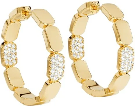 Boucles d'oreilles mini créoles APM Monaco Yacht Club plaqué or jaune 18 carats - Réf. YE15769OX