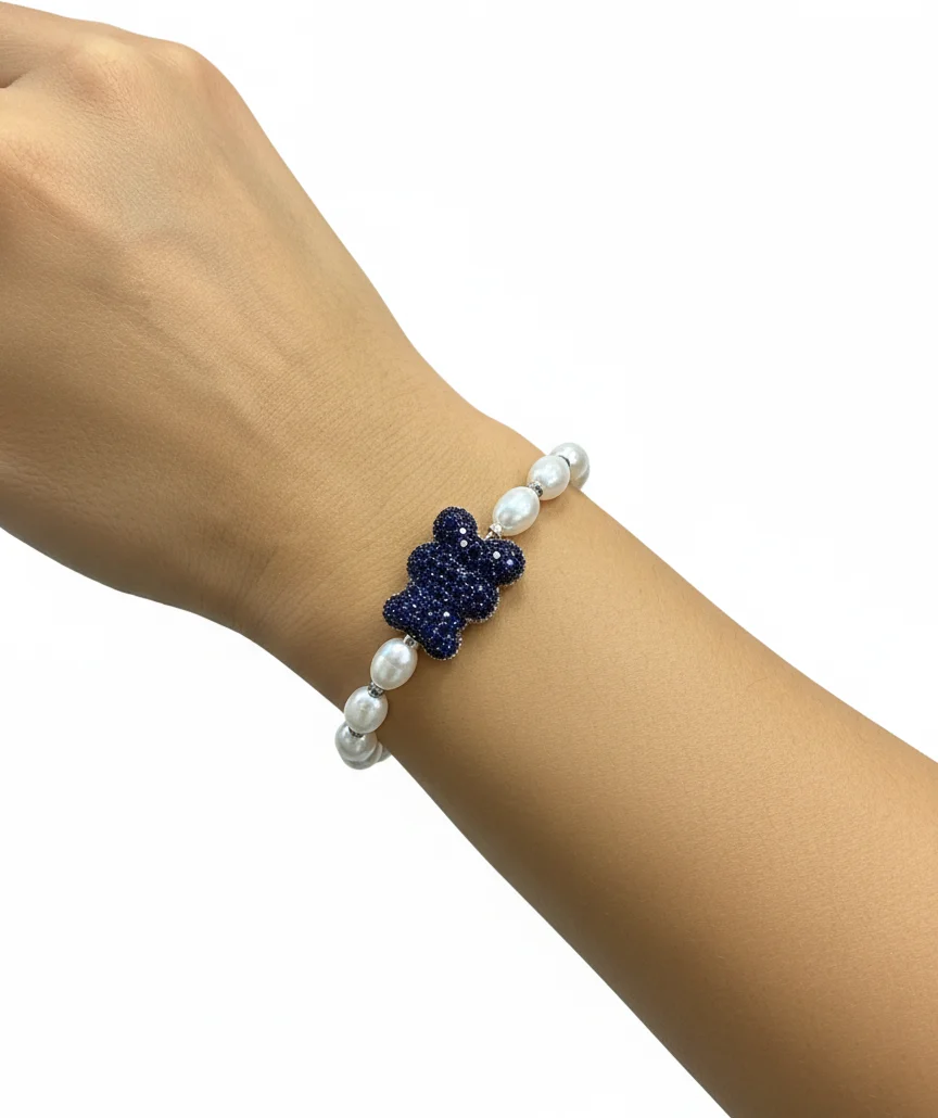 Bracelet APM Monaco ajustable Yummy Bear MALU Blanc Argent Unisexe AB4832MP vue 2