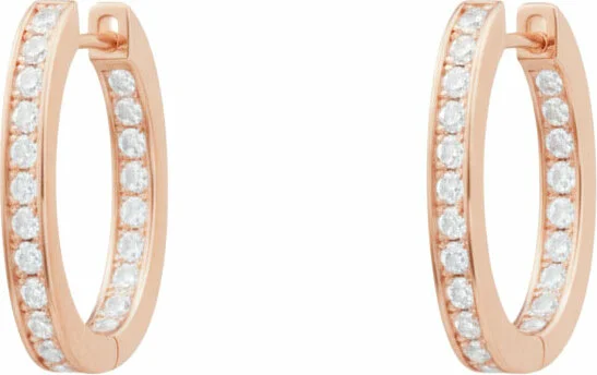 Boucles d'oreilles APM Monaco rectangulaires plaqué or rose - Argent 925 - Réf. PE14483OX - Femme