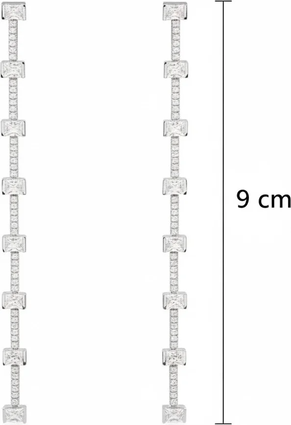 Boucles d'oreilles pendantes APM Monaco Festival - Argent 925 rhodié avec zirconiums - Réf. 112222 vue 4