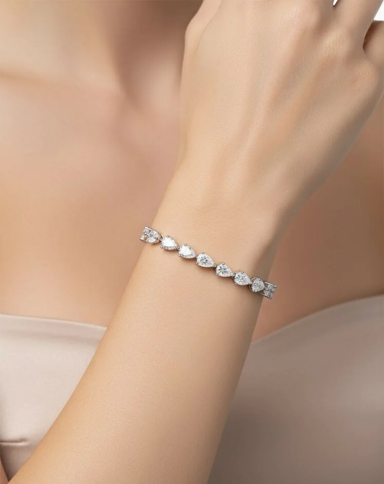 Bracelet Rivière Poire en Argent 925 rhodié et Zirconiums APM Monaco - Réf. 112240 - Femme vue 2