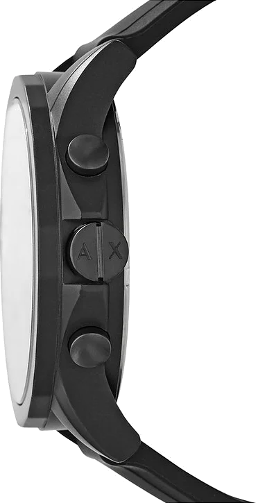 Montre Homme Armani Exchange AX1343 - Boîtier Silicone Noir 44mm, Bracelet Silicone Noir vue 2