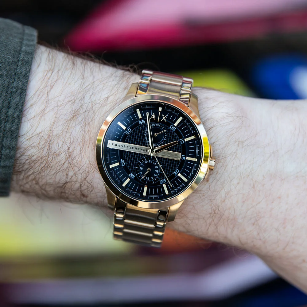 Montre Homme Armani Exchange AX2122 Chronographe Quartz Acier Doré Cadran Noir vue 5