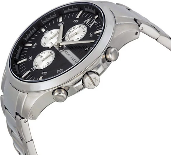 Montre Homme Armani Exchange AX2152 Chronographe Acier Argent Cadran Noir vue 2
