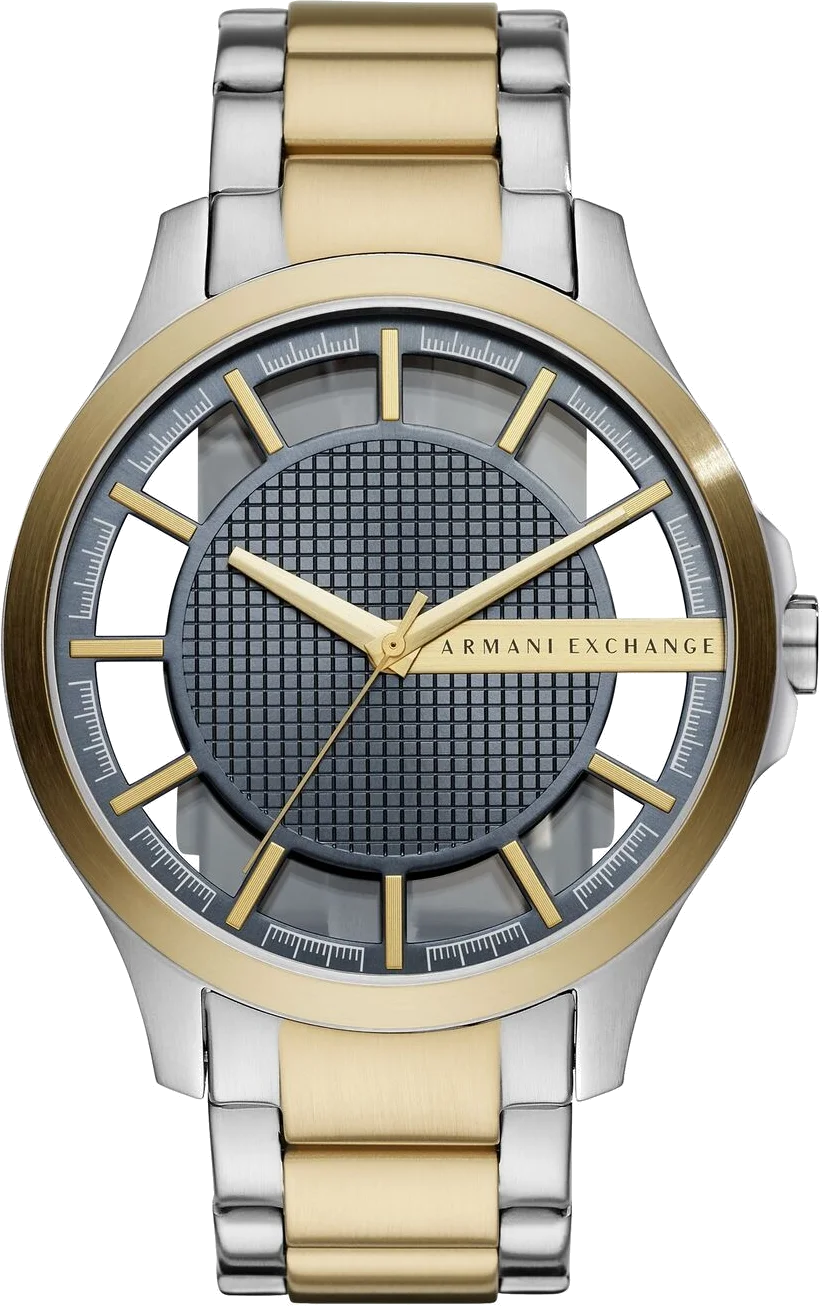 Montre Homme Armani Exchange AX2403 Cadran Bleu Transparent Acier Bicolore