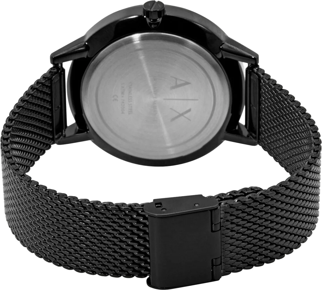 Montre Homme Armani Exchange AX2716, Cadran et Bracelet Maille Milanaise Noir vue 4