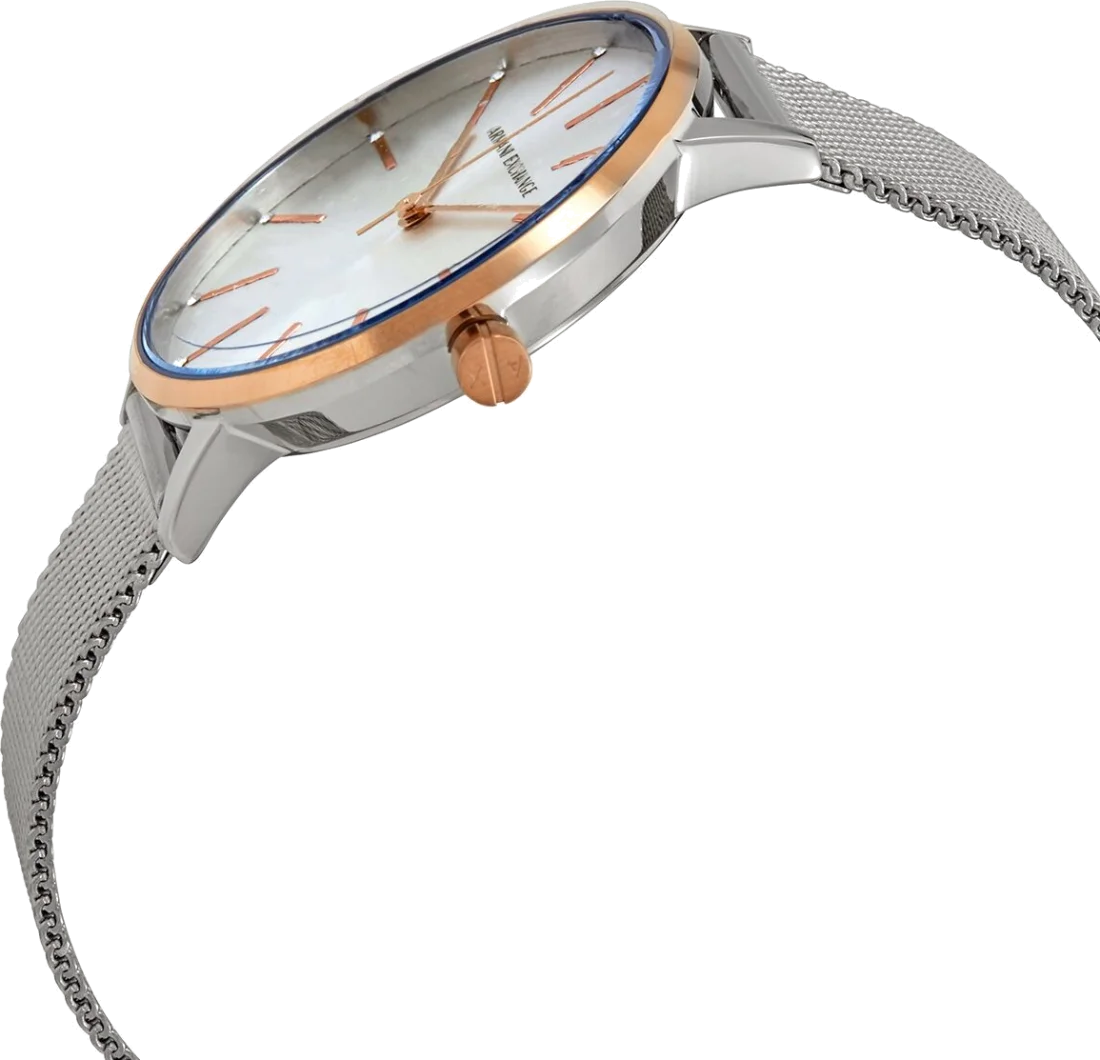 Montre Femme Armani Exchange AX5537 en acier argenté à maille milanaise vue 3