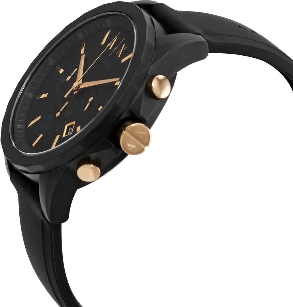 Montre Homme Armani Exchange AX7105 - Cadran et Boîtier Noir, Bracelet Silicone vue 3