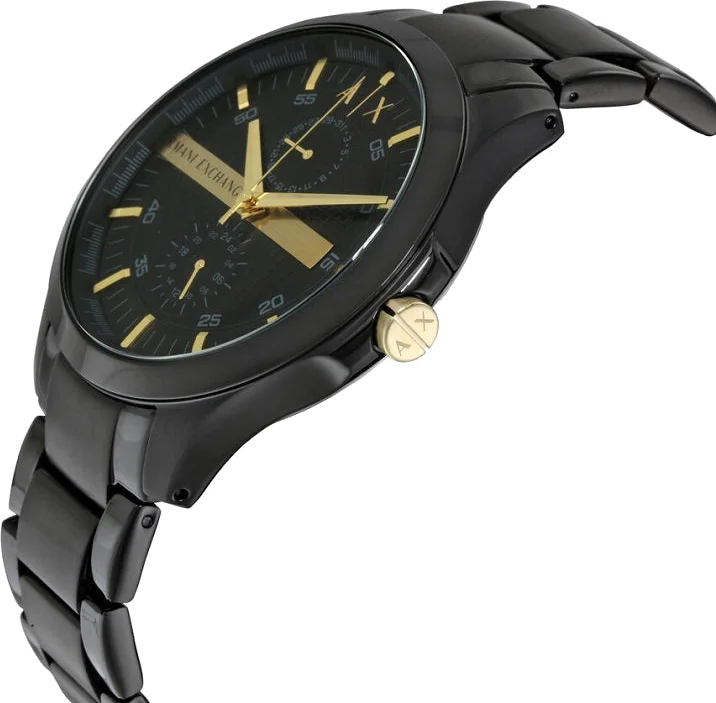 Montre Homme Armani Exchange AX2121 Hampton - Cadran et bracelet acier noir vue 2