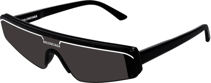 Lunettes de soleil Balenciaga Eyewear Extreme BB0003S Masque demi-cerclé - Noir vue 3