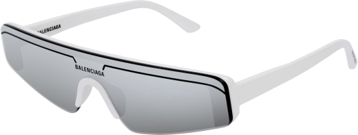 Lunettes de soleil Balenciaga Eyewear Extreme BB0003S Masque demi-cerclé - Blanc vue 2