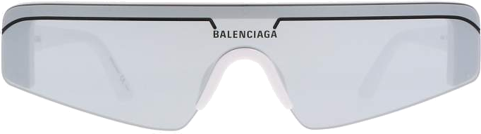 Lunettes de soleil Balenciaga Eyewear Extreme BB0003S Masque demi-cerclé - Blanc vue 3