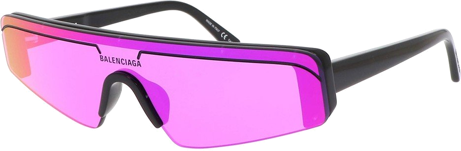 Lunettes de soleil Balenciaga Eyewear Extreme BB0003S Masque demi-cerclé - Violet vue 2