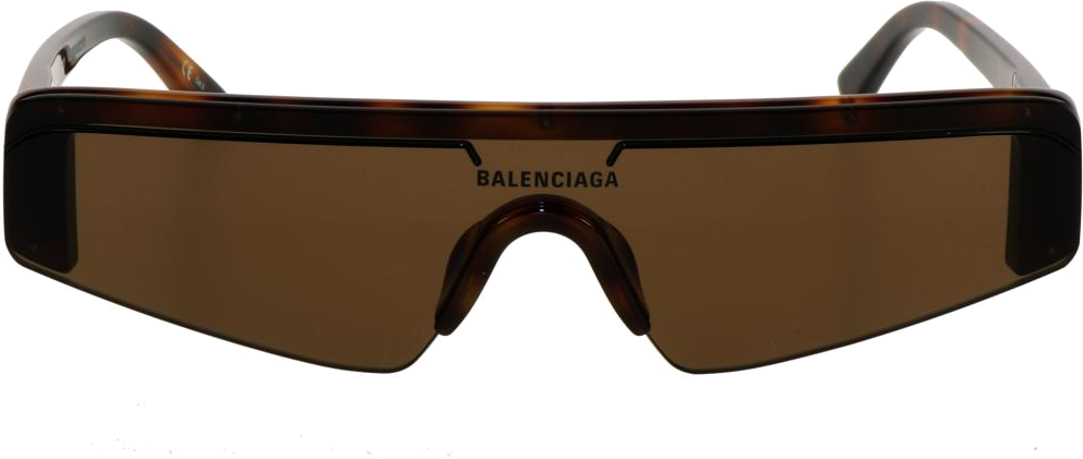 Lunettes de soleil Balenciaga Eyewear Extreme BB0003S Masque demi-cerclé - Ecaille vue 2