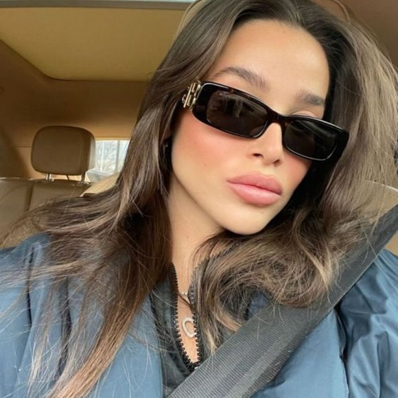 Lunettes de soleil Balanciaga Everyday BB0096S rectangulaires - Ecaille vue 2