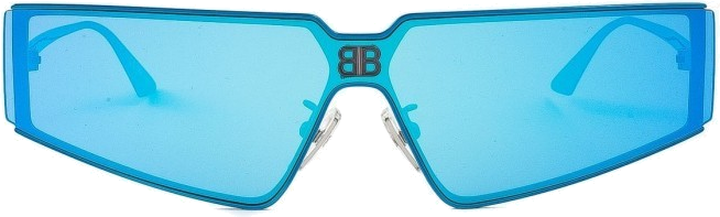 Lunettes de Soleil Balenciaga Everyday BB0192S monture métalique - Bleu vue 2