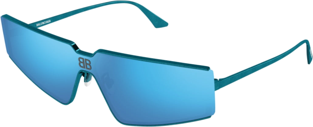 Lunettes de Soleil Balenciaga Everyday BB0192S monture métalique - Bleu vue 3