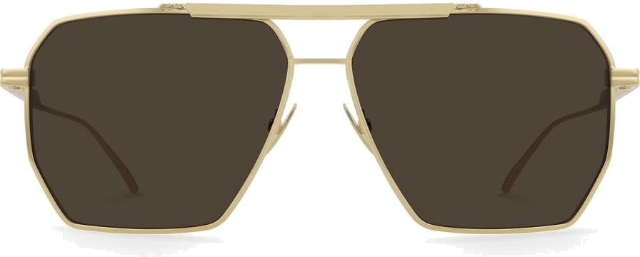 Lunettes de soleil Bottega Veneta Minimalist BV1012S en métal - Marron vue 2