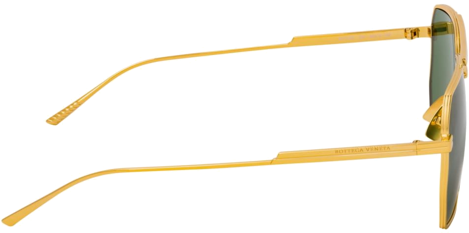 Lunettes de soleil Bottega Veneta Minimalist BV1012S en métal - Vert - Or vue 2